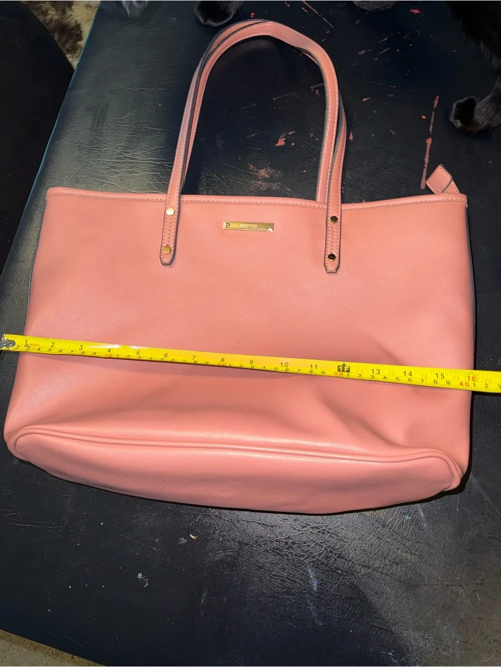 Pink Tote Bag with Gold Accents - Women Bags
